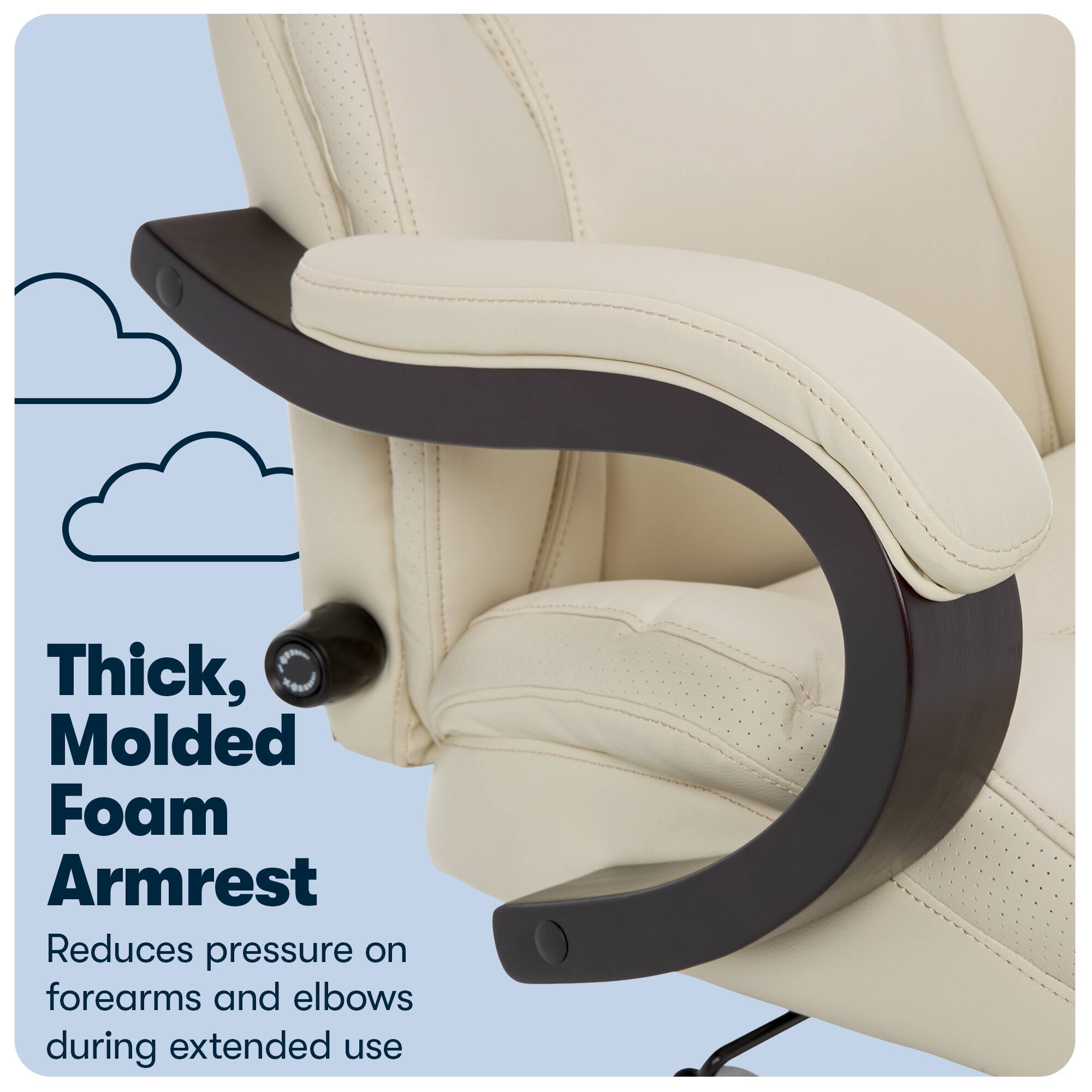 Alt View 15. Serta - Big and Tall Bonded Leather Executive Chair - Ivory.