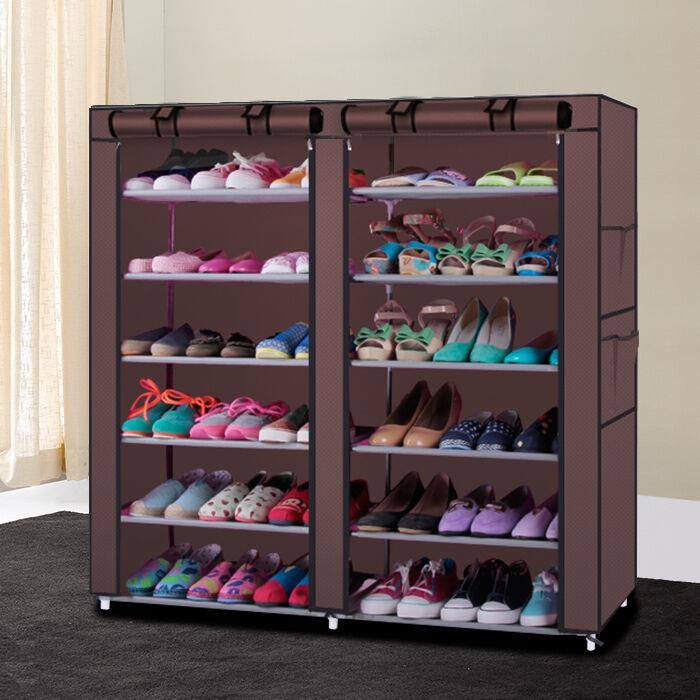 Alt View 1. Winado - 6 Tier Multi Shoe Rack Shoe Shelf Storage Closet Organizer Cabinet w/Cover - coffee.