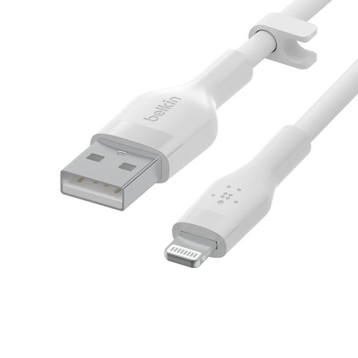 Alt View 1. Belkin - USB-A TO LTG, SILICONE, 6'', WH - White.