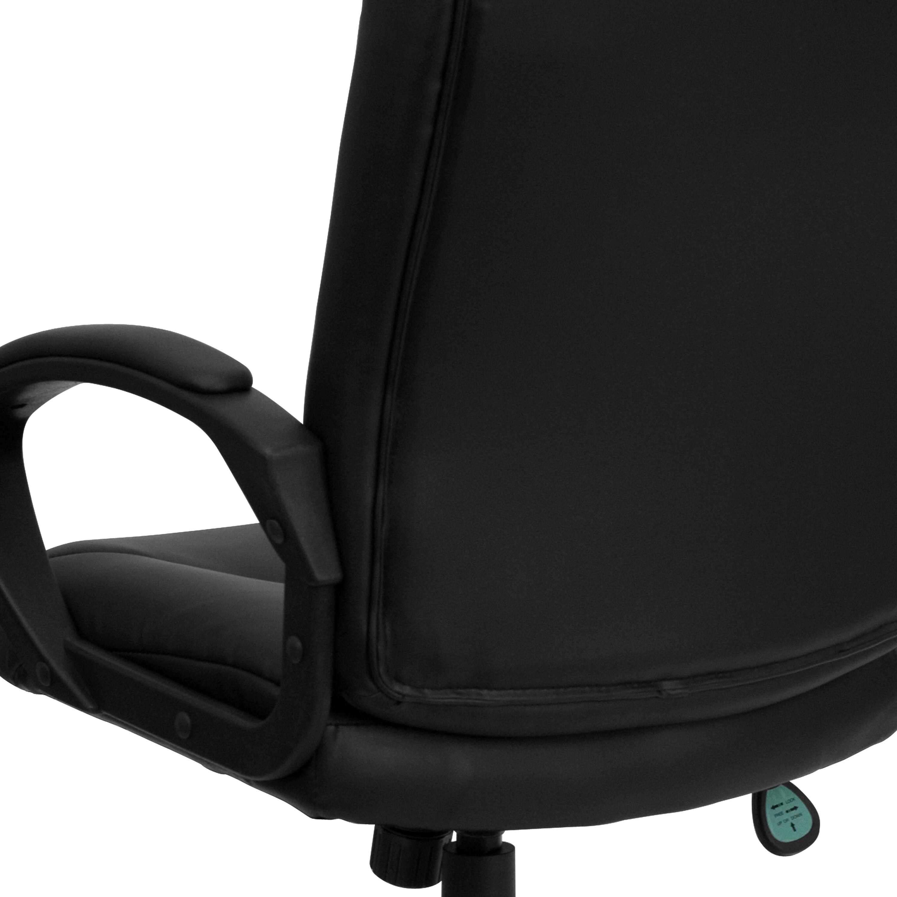 Alt View 9. Emma + Oliver - Mid-Back Fabric Executive Swivel Office Chair with Three Line Horizontal Stitch Back and Arms - Black.