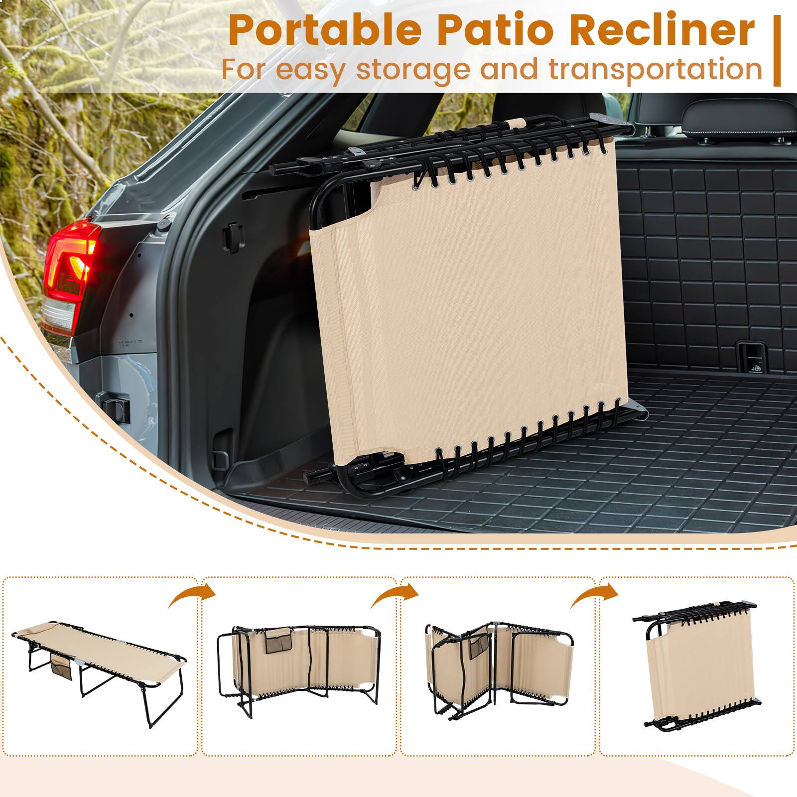 Portable Patio Recliner | For easy storage and transportation