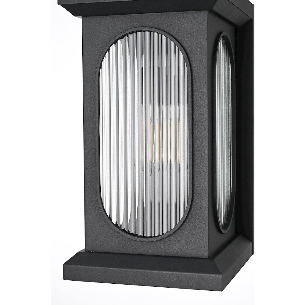 Alt View 2. Elegant Lighting - Sevyn 9 Inch Outdoor Wall Sconce In Black - Black.