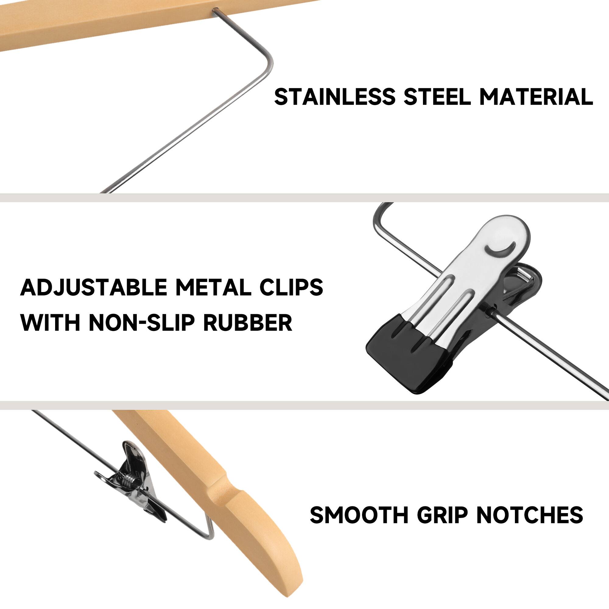 STAINLESS STEEL MATERIAL

ADJUSTABLE METAL CLIPS WITH NON-SLIP RUBBER

SMOOTH GRIP NOTCHES