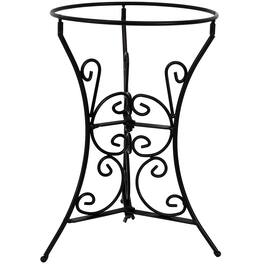 Sunnydaze - Decorative Scroll Steel Outdoor Gazing Globe Stand - Black