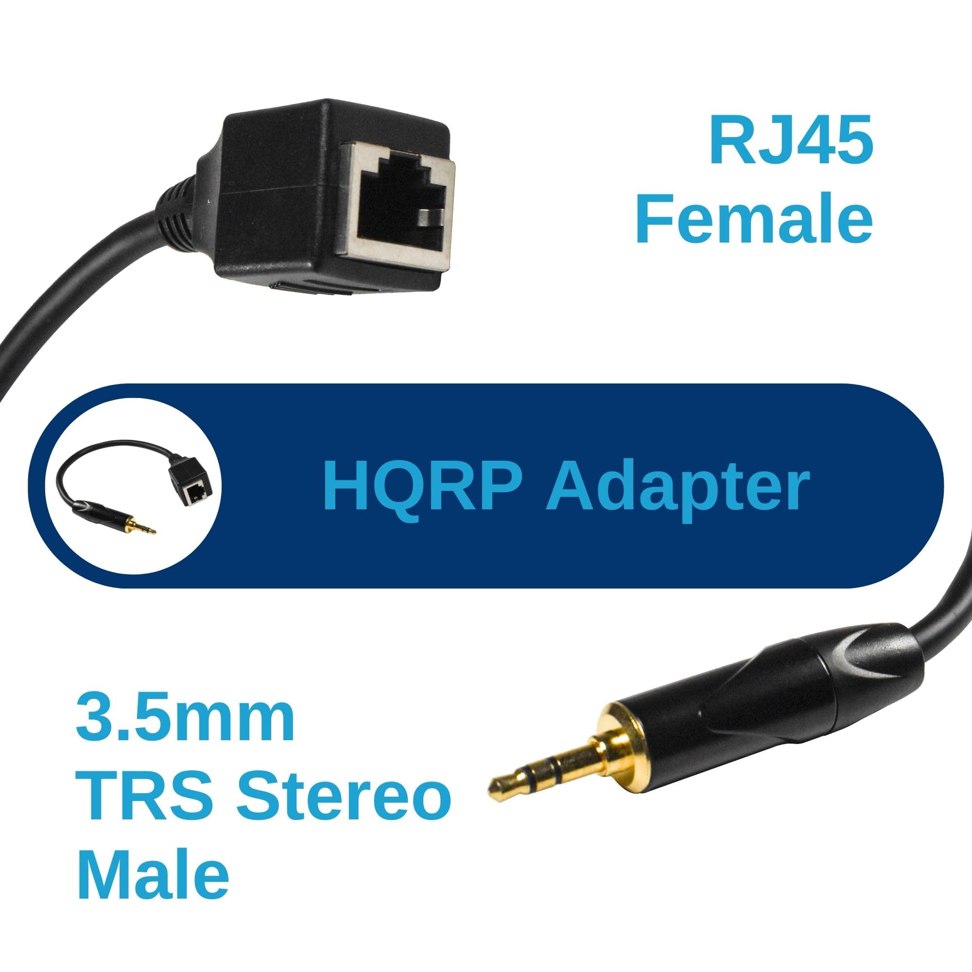 RJ45 Female HQRP Adapter 3.5mm TRS Stereo Male