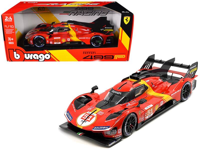 2h LE MANS (6 WUSRR PACAS Zn 499 EHAL RAGIAS Z5 1/18 / Coroar 2 Hy Serdander O 14+ 51 H AGES burago RE RCHARD MILLE Ferrari 499 P ADLERS Cathar RCHARO In ADLER Forrari HY CAR 51 MICHARO MILLE C ADLER FE KPower RGEN DS