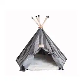 Armarkat - Cat Bed Teepee Style With Striped Pattern - Gray