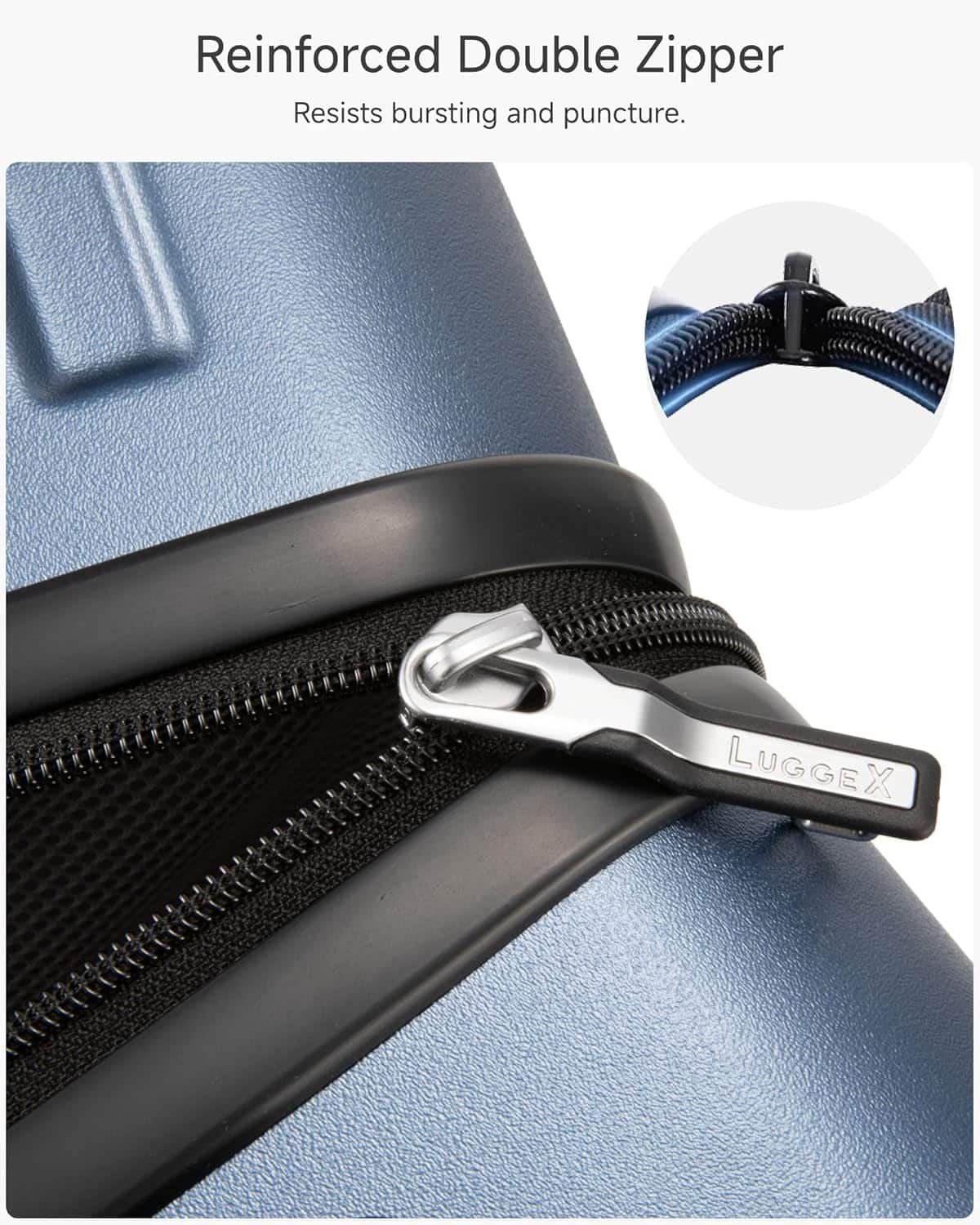 LUGGEX 20 Inch Carry On Luggage Airline Approved, 100% PC Hardside