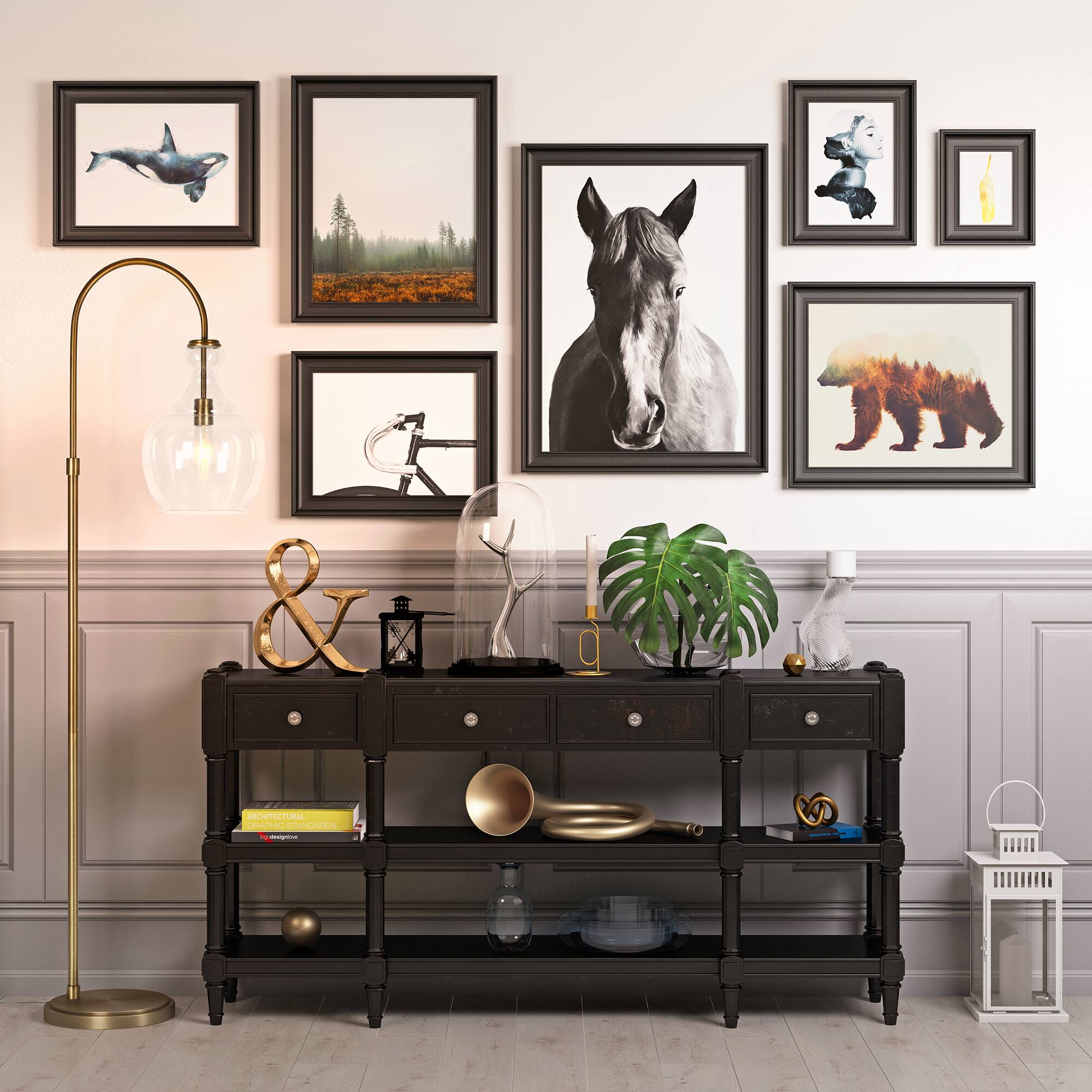 Alt View 11. Hudson&Canal - Verona Floor Lamp - Brass.