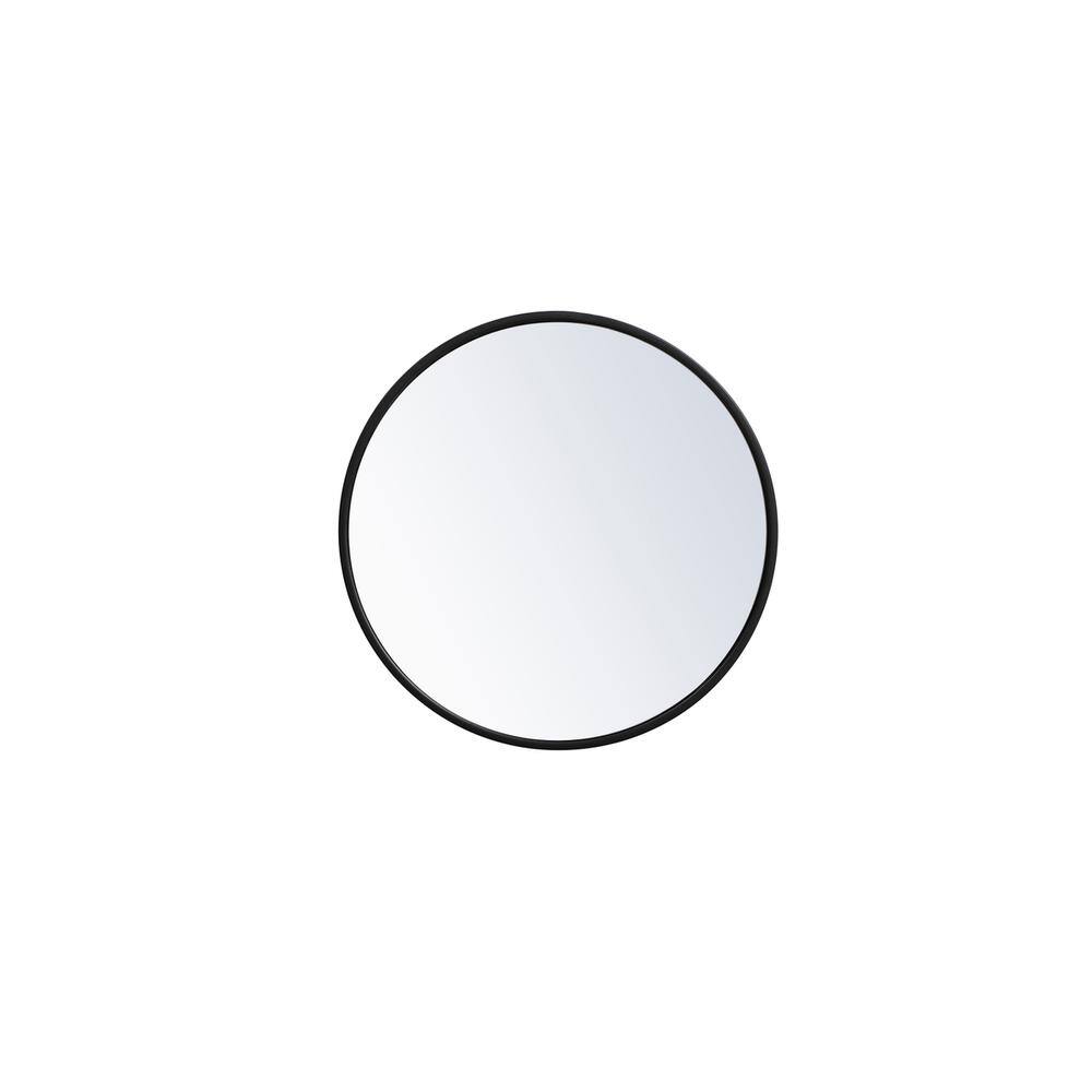 Alt View 2. Elegant Decor - Metal frame round mirror 18 inch in Black - Black.