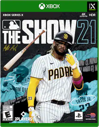 XBOX SERIES X, XX SERIES X, 4K HDR ULTRA HD, THE SHOW 21, Pob 1-23, SINU EL NINU NI FI, NINO PADRE AN DI 23 JR., Mv TATIS, EVERYONE 22 ENFANTS ET ADULTES, ESRB, MLB PLAYERS, STUDIOS SAN DIEGO STUDIO. - E (Everyone)