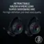 RETRACTABLE RAZER HYPERCLEAR SUPER WIDEBAND MIC For high-definition, pro-level voice quality.