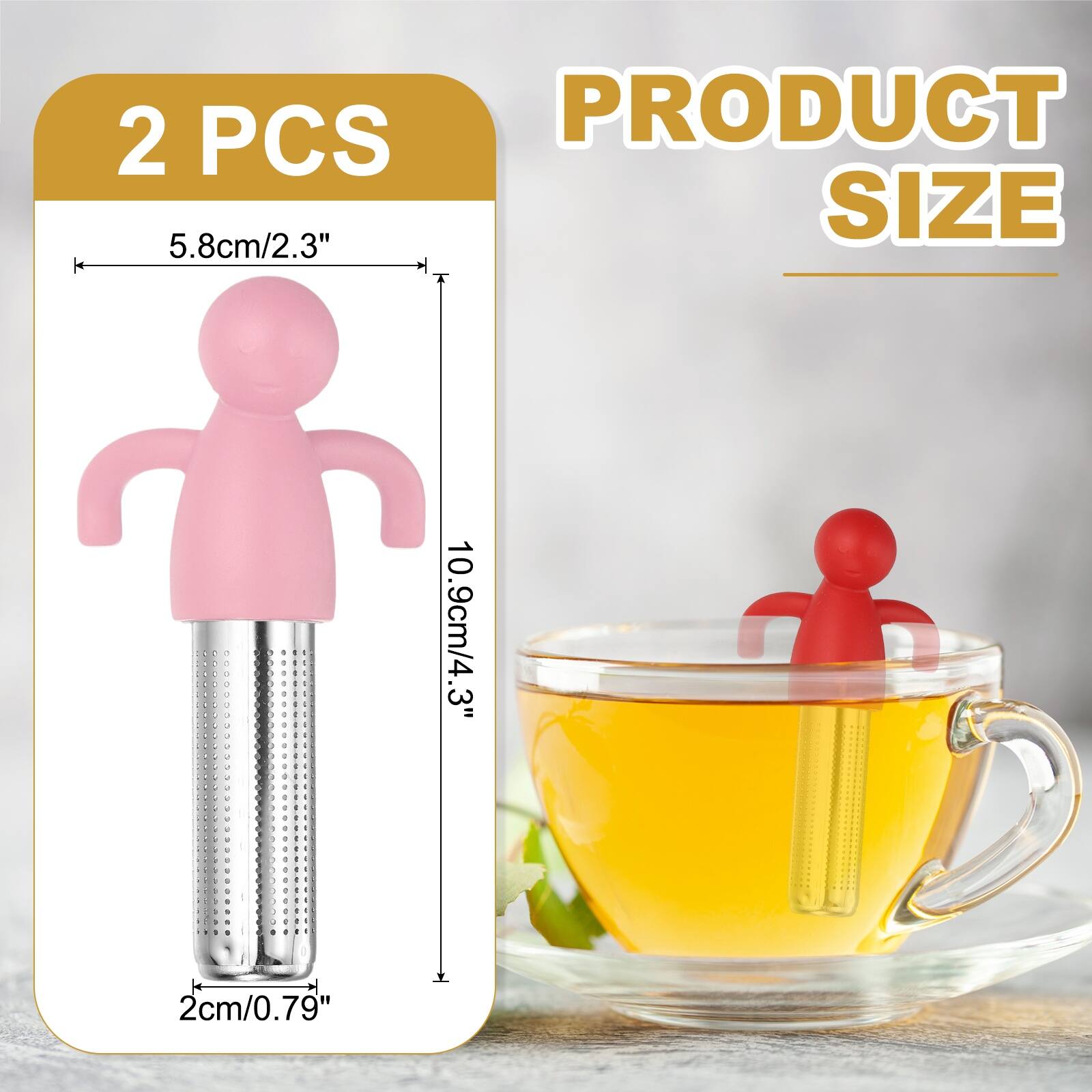 2 PCS  
PRODUCT SIZE  
5.8cm/2.3"  
10.9cm/4.3"  
2cm/0.79"