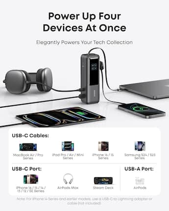 Anker Laptop Power Bank (25K, 165W, Built In and Retractable Anker Laptop Power Bank (25K, 165W, Built In and Retractable