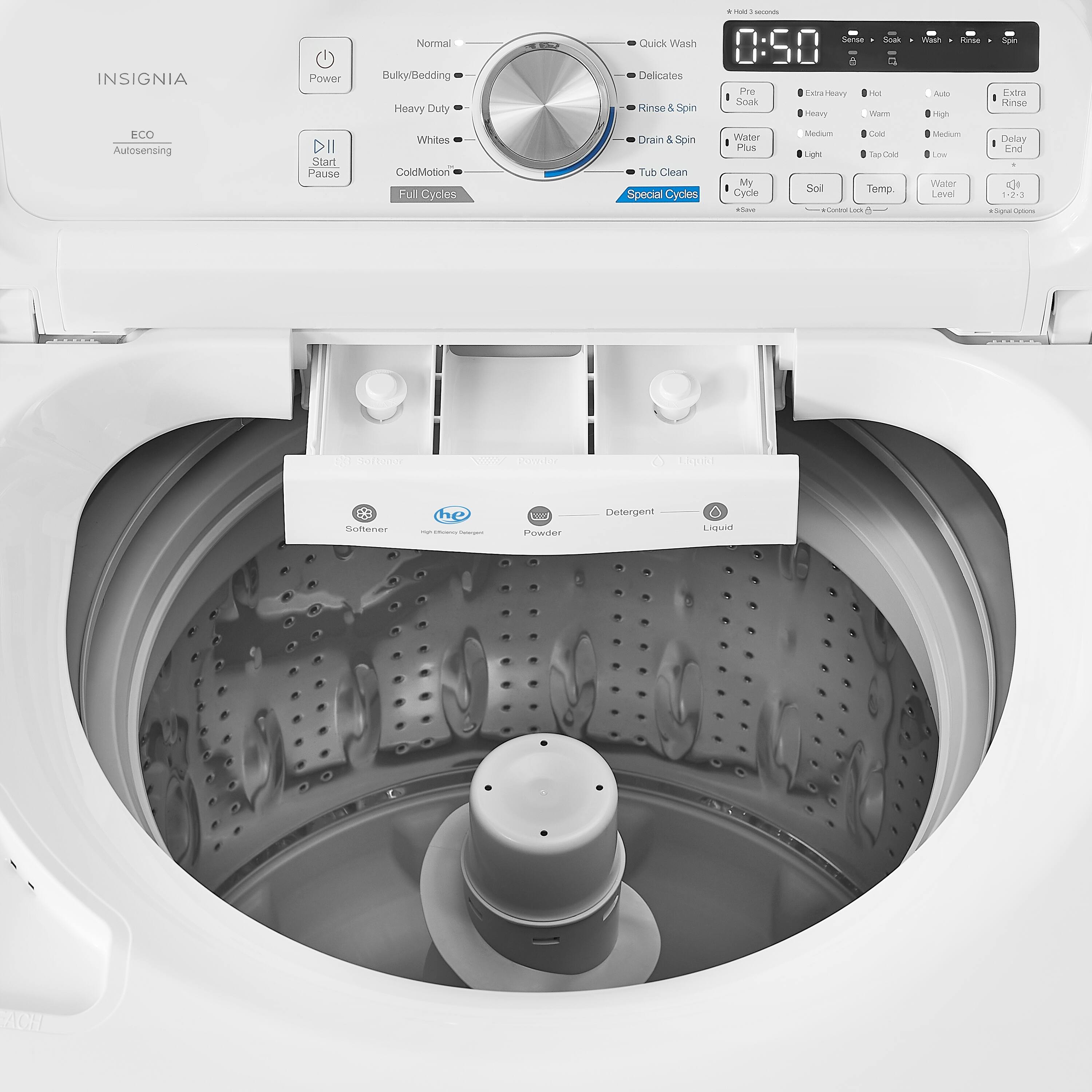 Insignia™ 4.1 Cu. Ft. Top Load Washer with ColdMotion Technology White ...