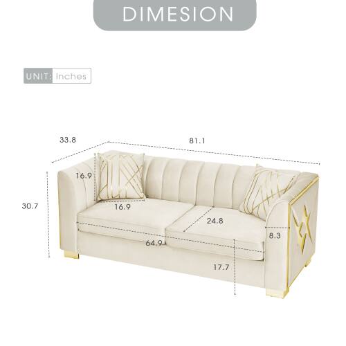 DIMENSION UNIT: Inches  
33.8 81.1 16.9 30.7 16.9 24.8 64.9 8.3 17.7