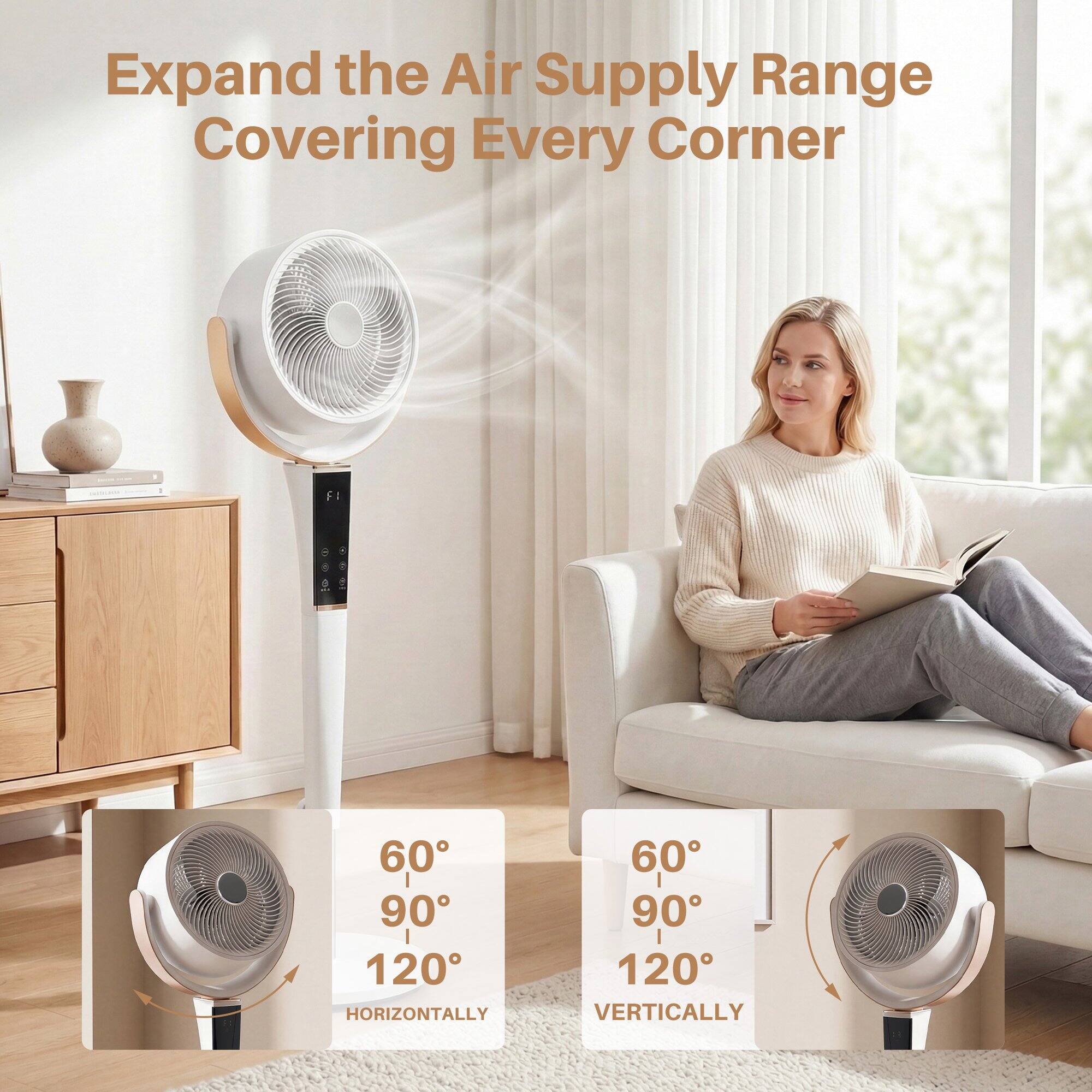 Expand the Air Supply Range Covering Every Corner

- 60° 90° 120° HORIZONTALLY
- 60° 90° 120° VERTICALLY