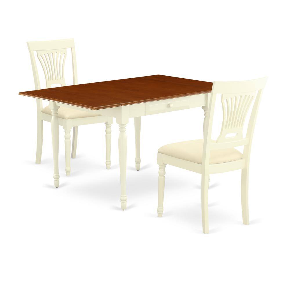 Left. East West Furniture - Dining Room Set Buttermilk & Cherry - Brown.