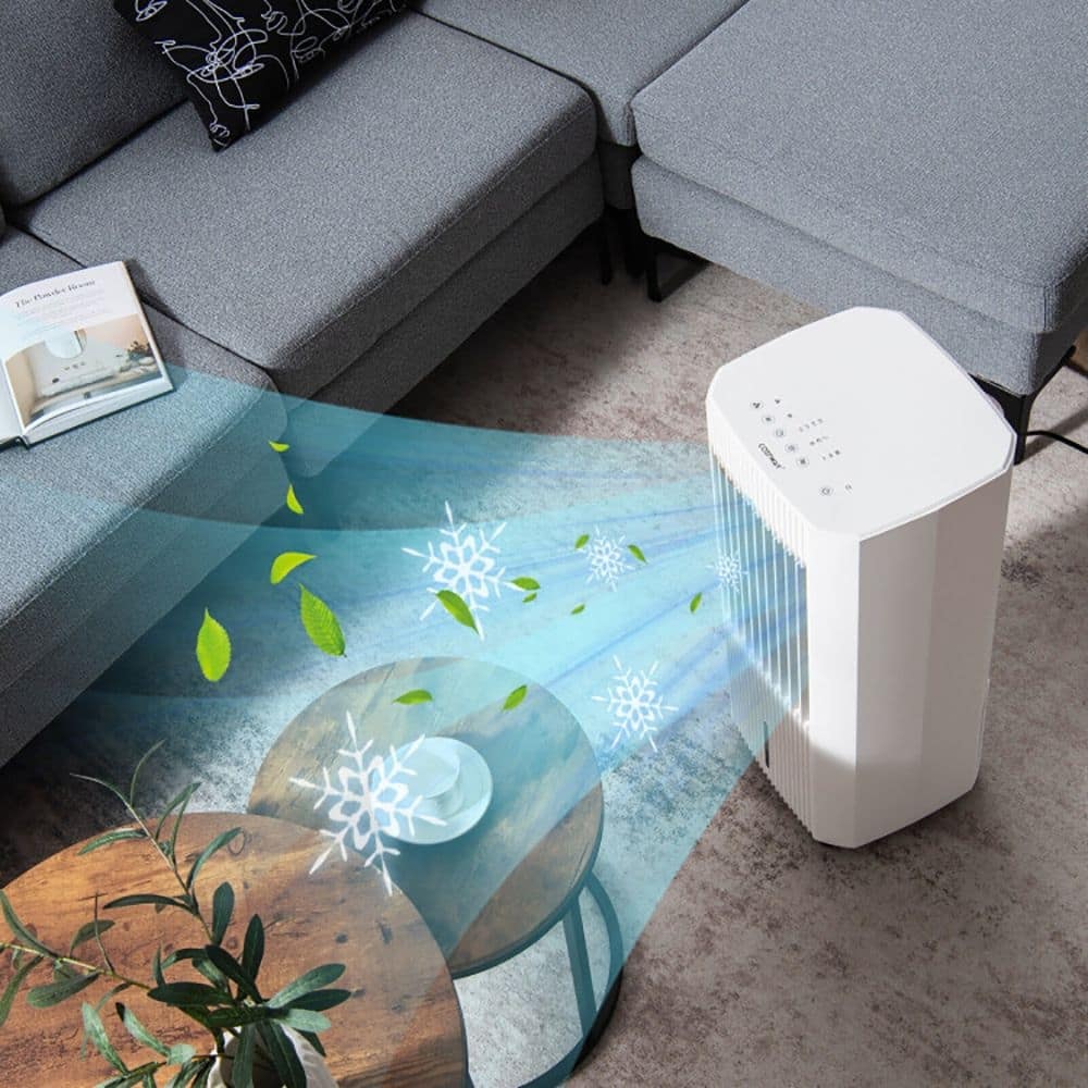 Loheer - 3-in-1 Evaporative Air Cooler Portable Swamp Cooler Fan Humidifier with Remote 5L Tank for Home Office White