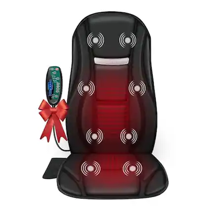 Front. DORLUKFU - Vibration Back Massager with Heat, Seat Massager with 8 Vibrating Motors & 5 Modes, Chair Massager Cushion, Massage Pad.