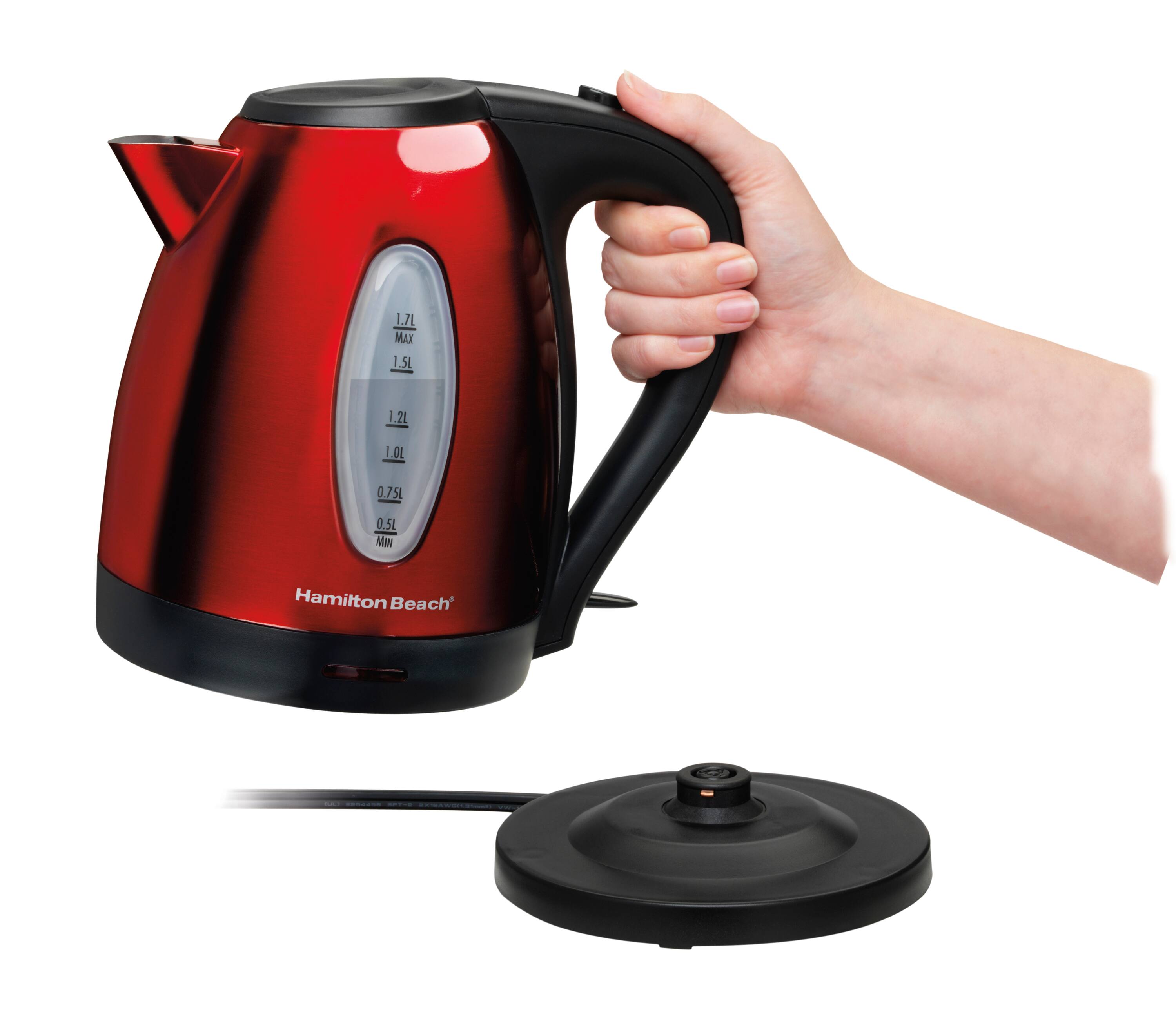 Alt View 1. Hamilton Beach - 1.7 Liter Electric Kettle - Red/Black.