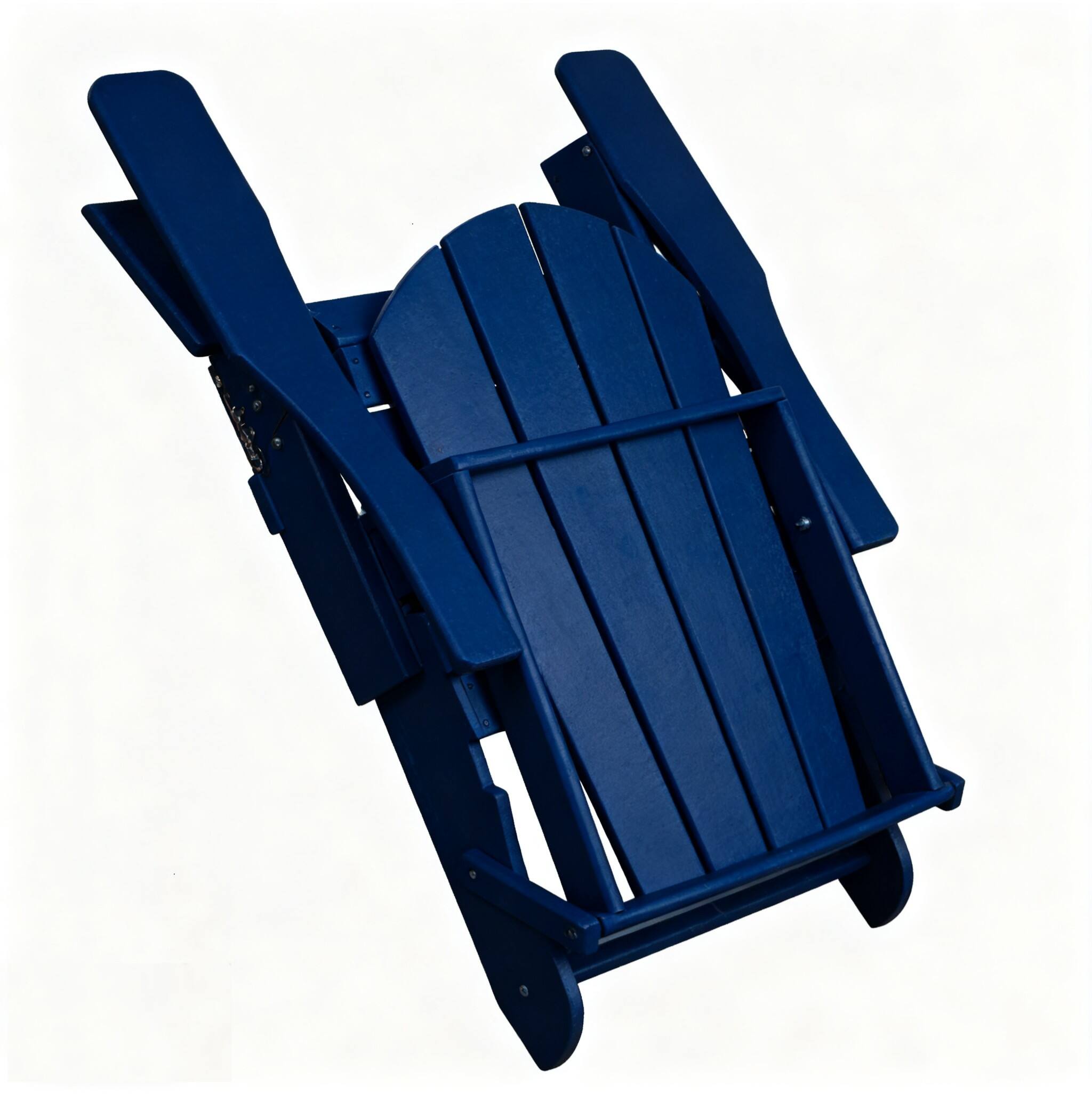 Alt View 4. Bestier - Folding Patio Adirondack Chair, All-Weather HDPE Outdoor Chair for Poolside Backyard Lawn Decks Gardens - Blue.