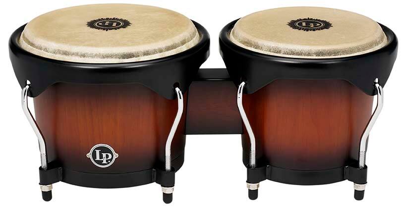 Angle. Latin Percussion - City 6" & 7" Bongos.