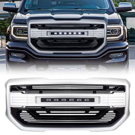 AMERICAN MODIFIED - Armor Grille for 2016 to 2018 GMC Sierra 1500, Chrome - Silver