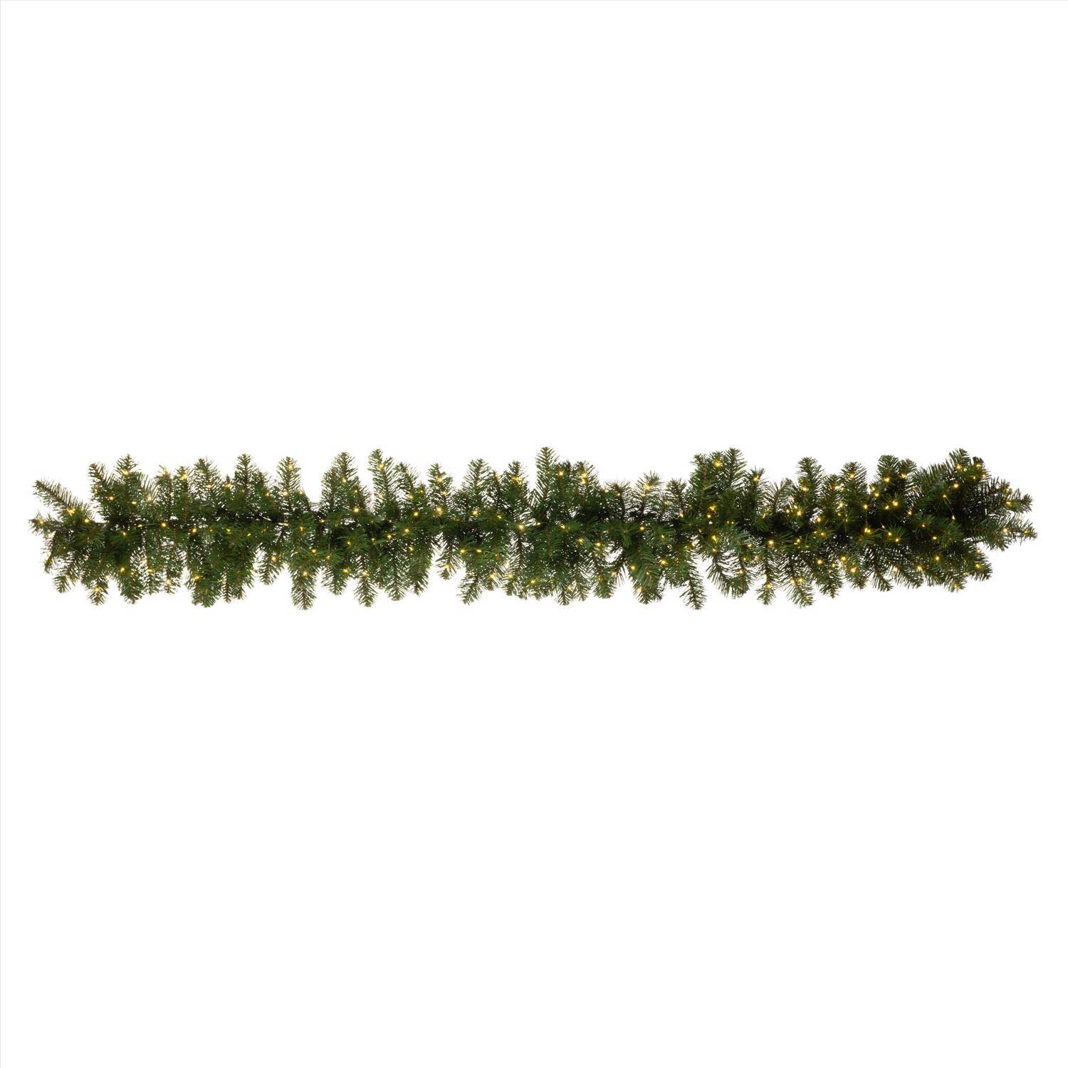 Front. Celebrations - Celebrations 6 ft. L LED Prelit Warm White Cascading Lights Garland - Green | Warm White.