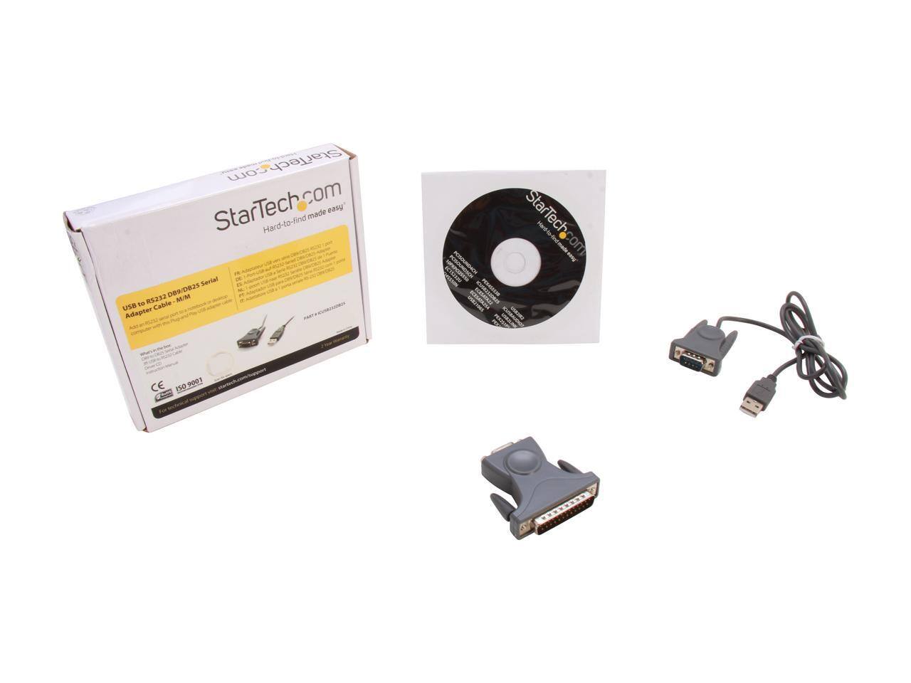 StarTech.com made easy Hard-to-find Serial DB9/DB25 RS232 M/M USB to Cable Adapter - StarTech.com