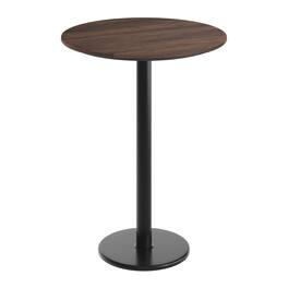 Emma + Oliver - PureShield Tabletop with Seam-Free Surface Innovation and Bar Height Base - Dark Brown/Black Base