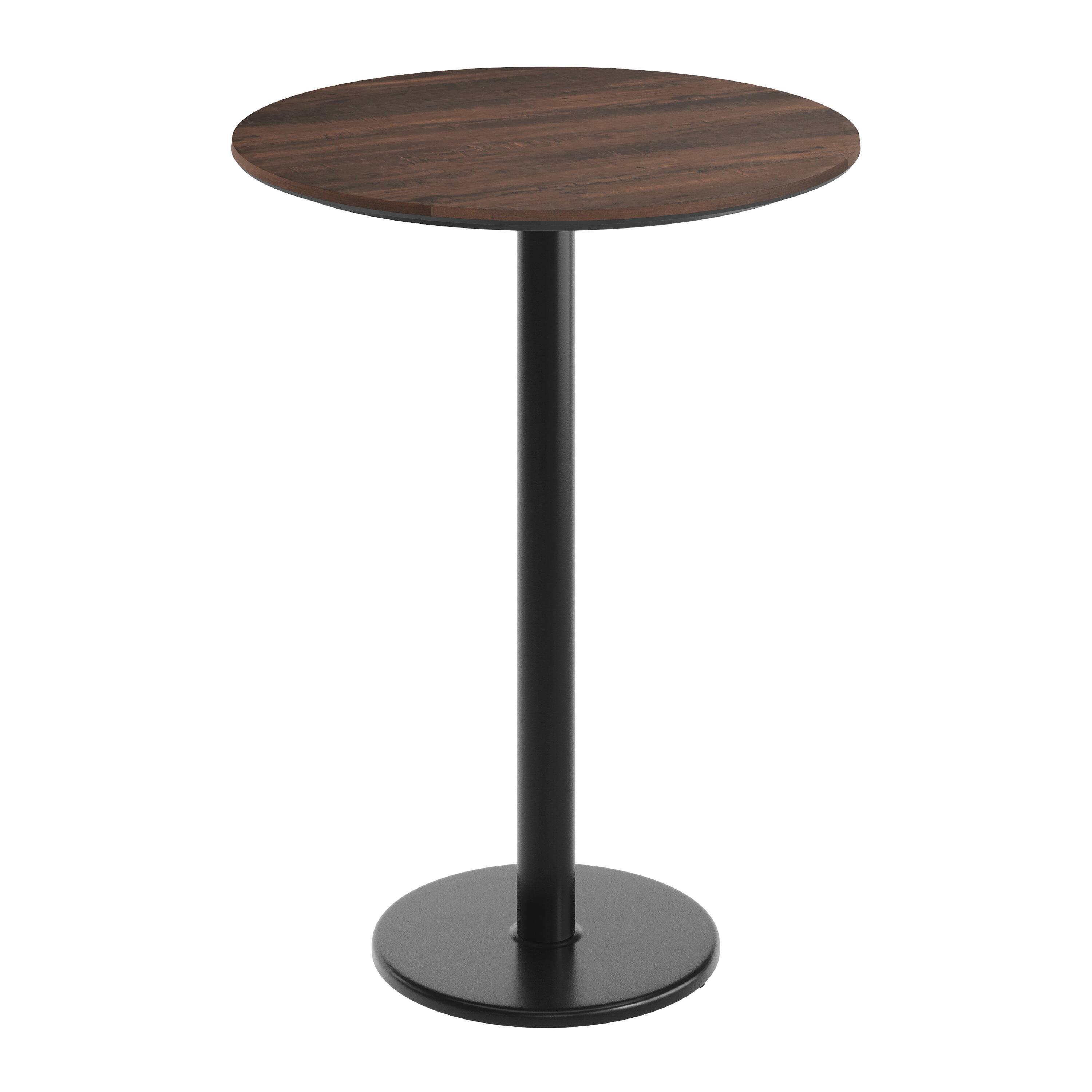 Front. Emma + Oliver - PureShield Tabletop with Seam-Free Surface Innovation and Bar Height Base - Dark Brown/Black Base.