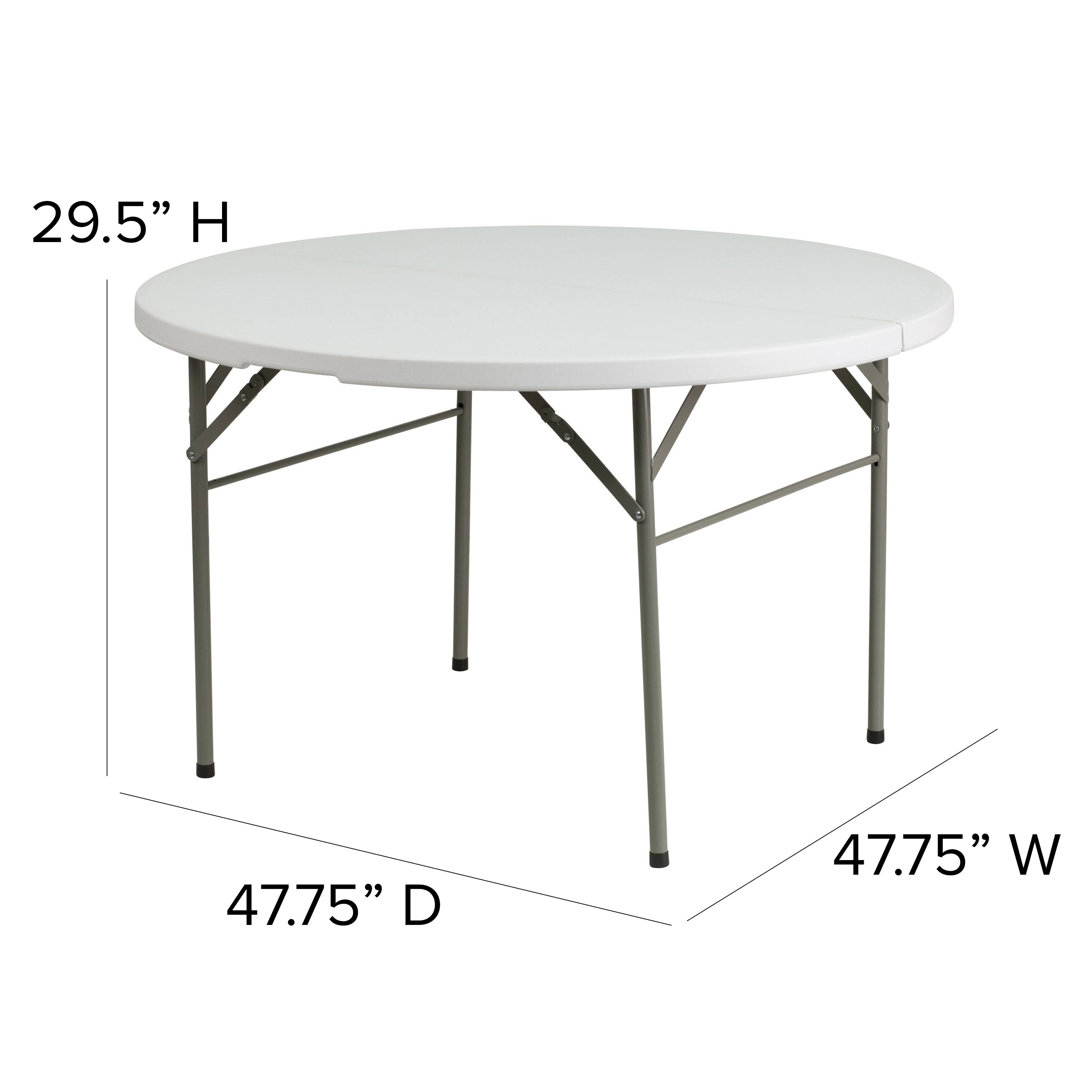 Alt View 12. Alamont Home - Freeman 4-Foot Round Bi-Fold Granite White Plastic Event Folding Table with Handle - Granite White.