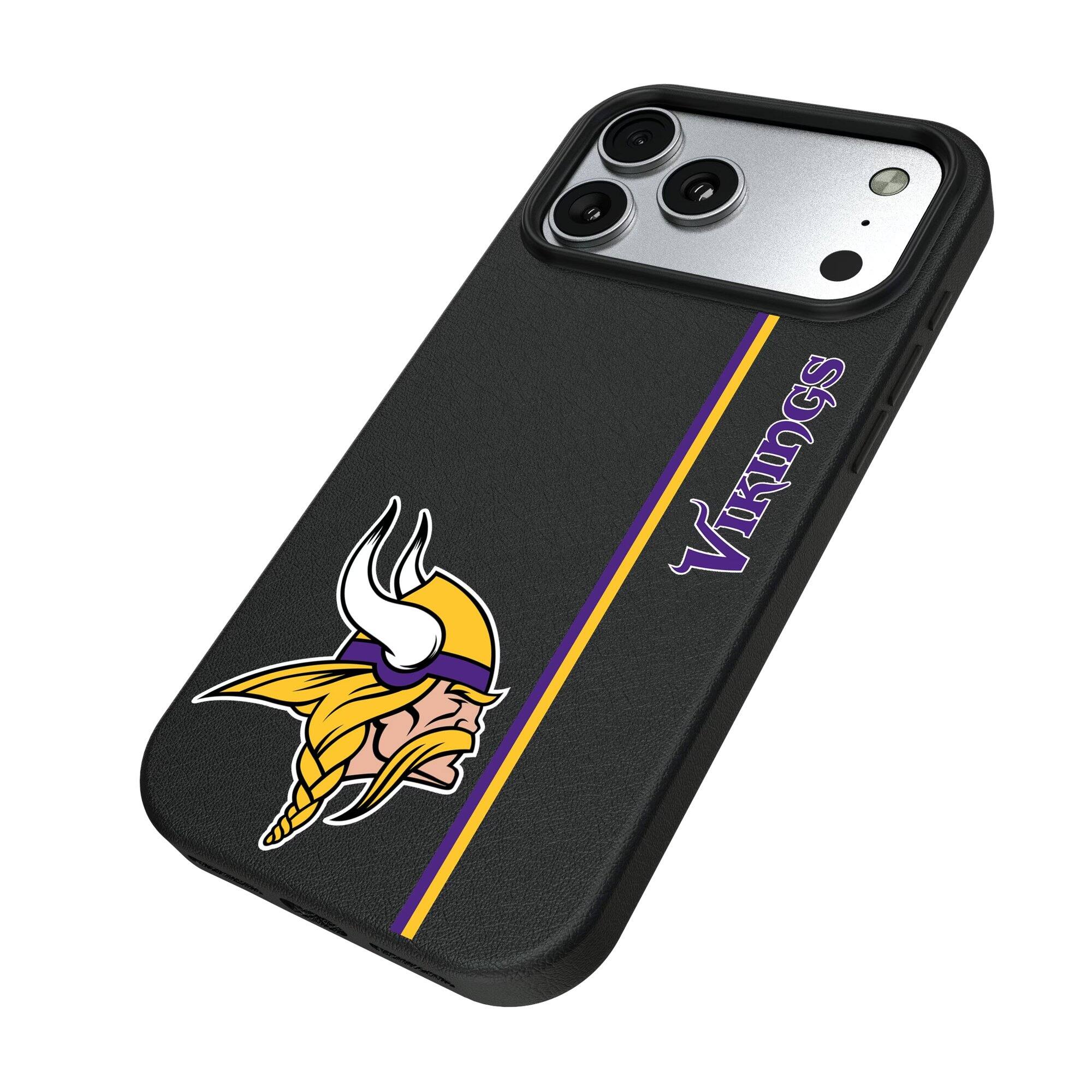 Alt View 1. Keyscaper - Minnesota Vikings iPhone Magnetic Bump Case - 16 Plus - Black.
