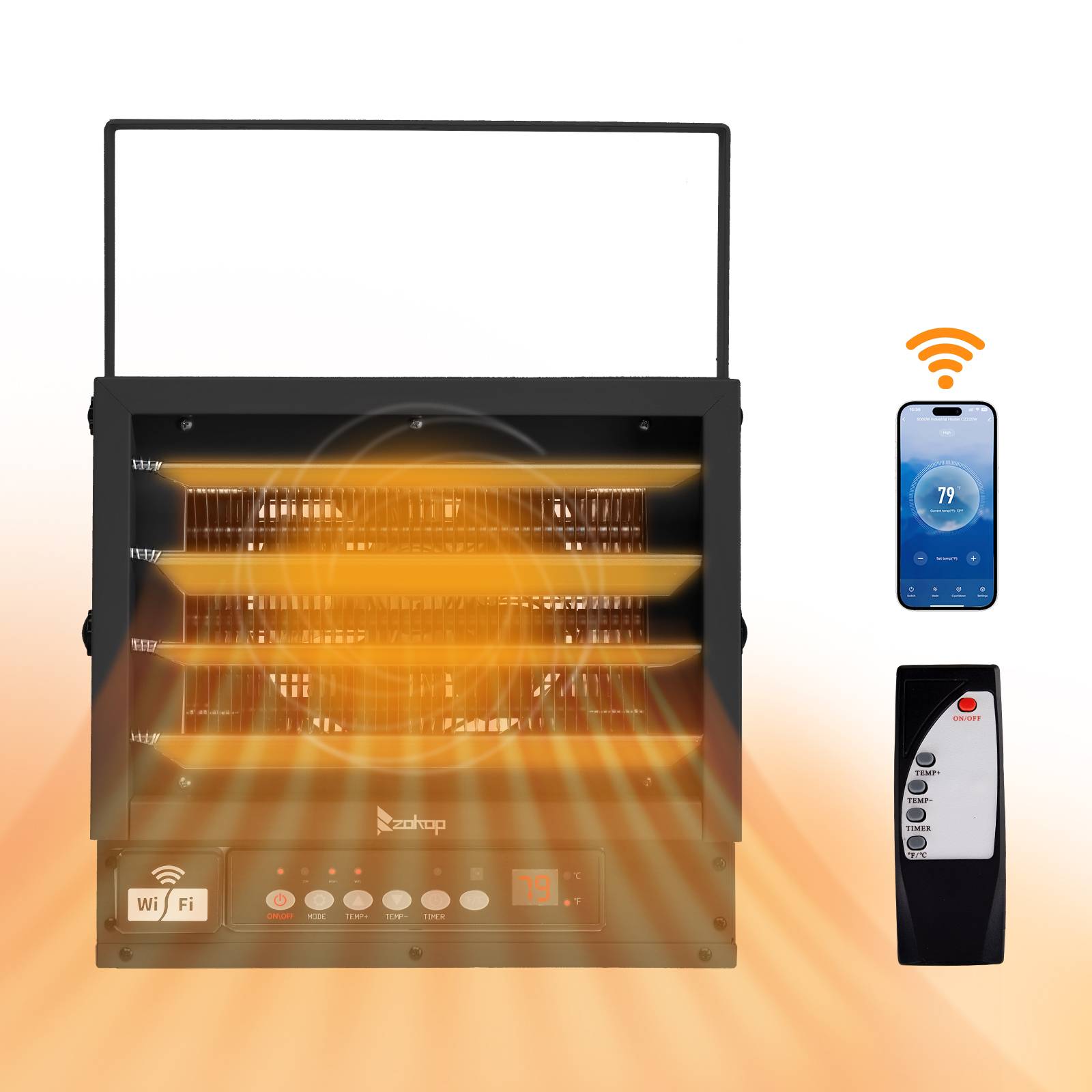 1
IIIII
79
IIIZII
MAY
9
,
D
#
VIII

ON/OFF
TEMP+
zokop
TEMP- TIMER
Wi
Fi
ON/OFF MODE
TEMP.
TEMP-
TIMER
19
C F
70C