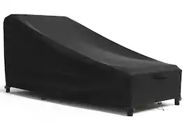 KHOMO GEAR - Heavy-Duty Patio Chaise Lounge Chair Cover, Waterproof Outdoor Furniture Protector, Fade & Weather Resistant - Black