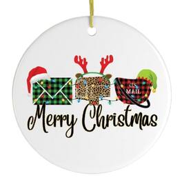 OrnamentallyYou - Postal Worker Plaid Merry Christmas Ornament - Multi-colored