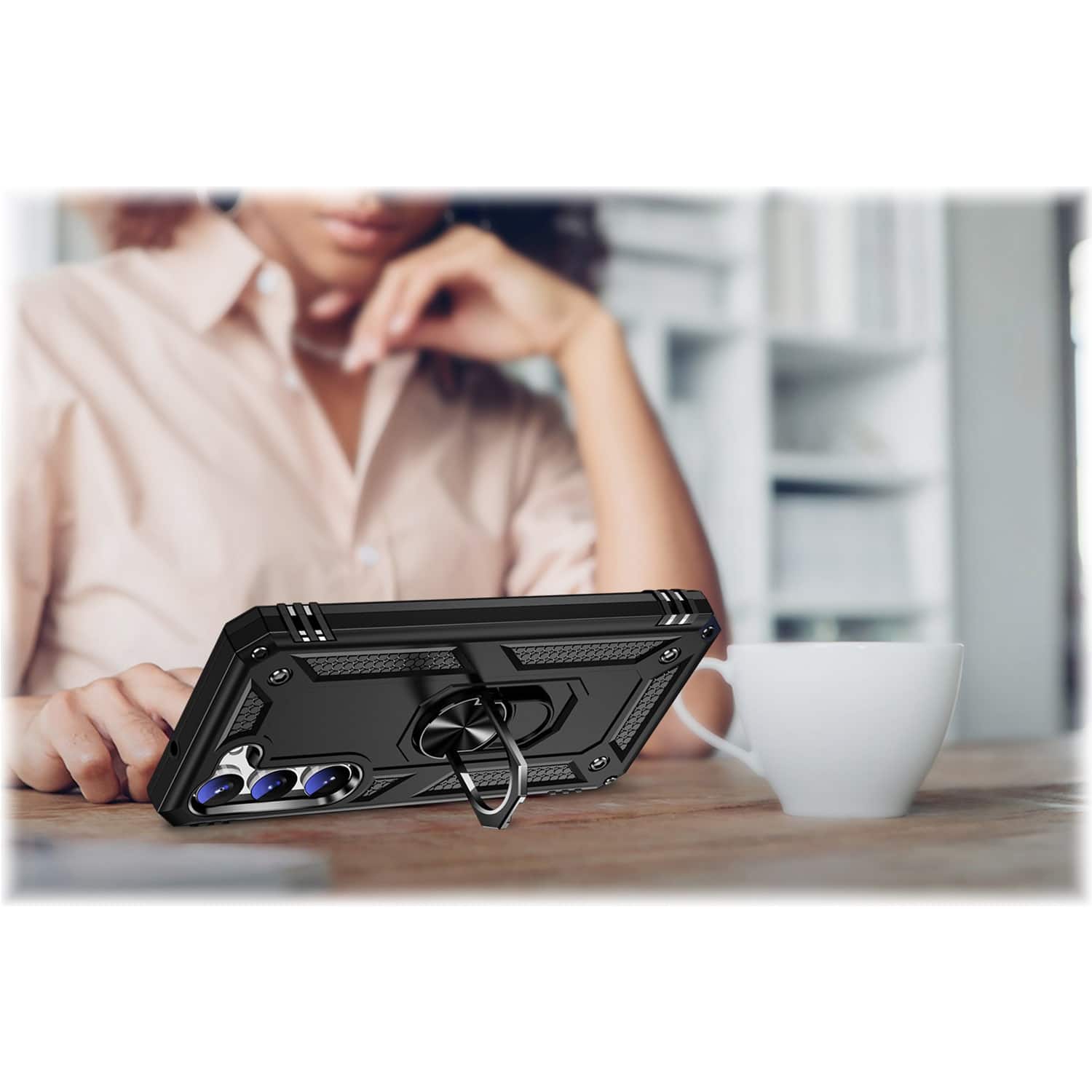 Alt View 15. SaharaCase - Military Kickstand Series with Belt Clip Case for Samsung Galaxy S23+ - Black.