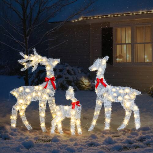 Alt View 9. Winado - 3 PCS Christmas Reindeer Family 2D for Indoor / Outdoor Holiday Decorations - White.