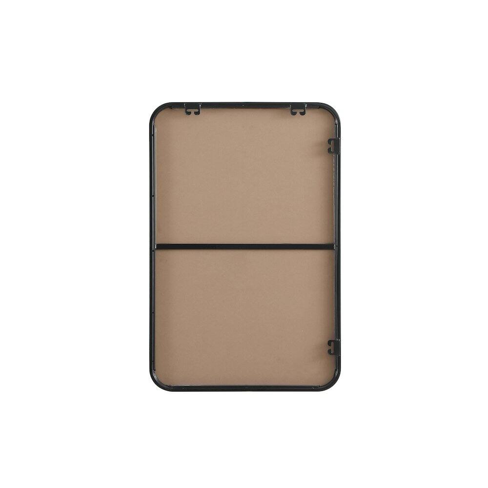 Angle. Elegant Decor - Contour Metal Rectangle Mirror 20x30 in Black - Black.