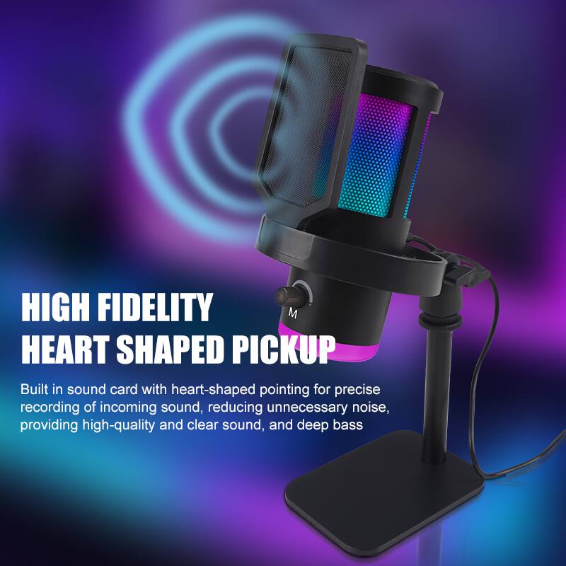 HIGH FIDELITY HEART SHAPED PICKUP

Built in sound card with heart-shaped pointing for precise recording of incoming sound, reducing unnecessary noise, providing high-quality and clear sound, and deep bass