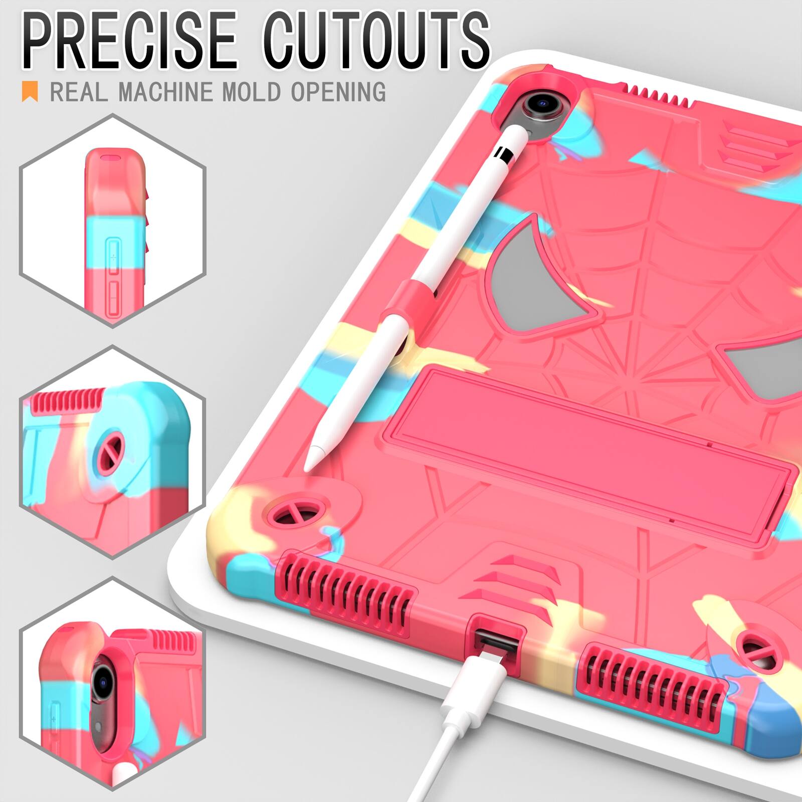 PRECISE CUTOUTS  
REAL MACHINE MOLD OPENING