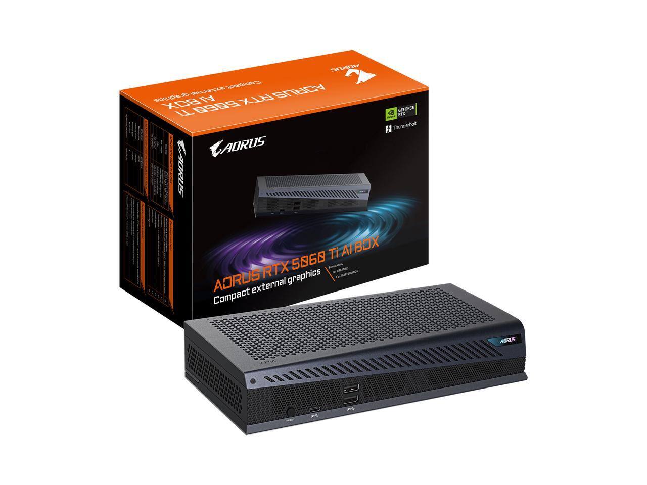 AORUS RTX 5860 Ti AI BOX  
Compact external graphics