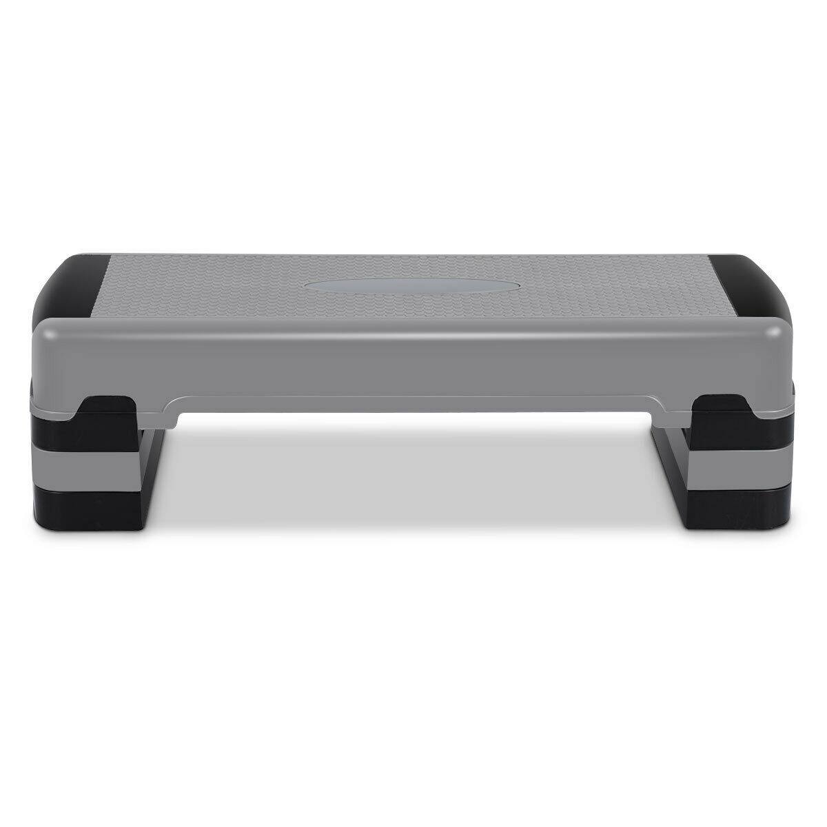 Alt View 18. Costway - 35'' Fitness Aerobic Step Cardio Adjustable 6"-8"-10" Exercise Stepper with Risers - Black/Gray.