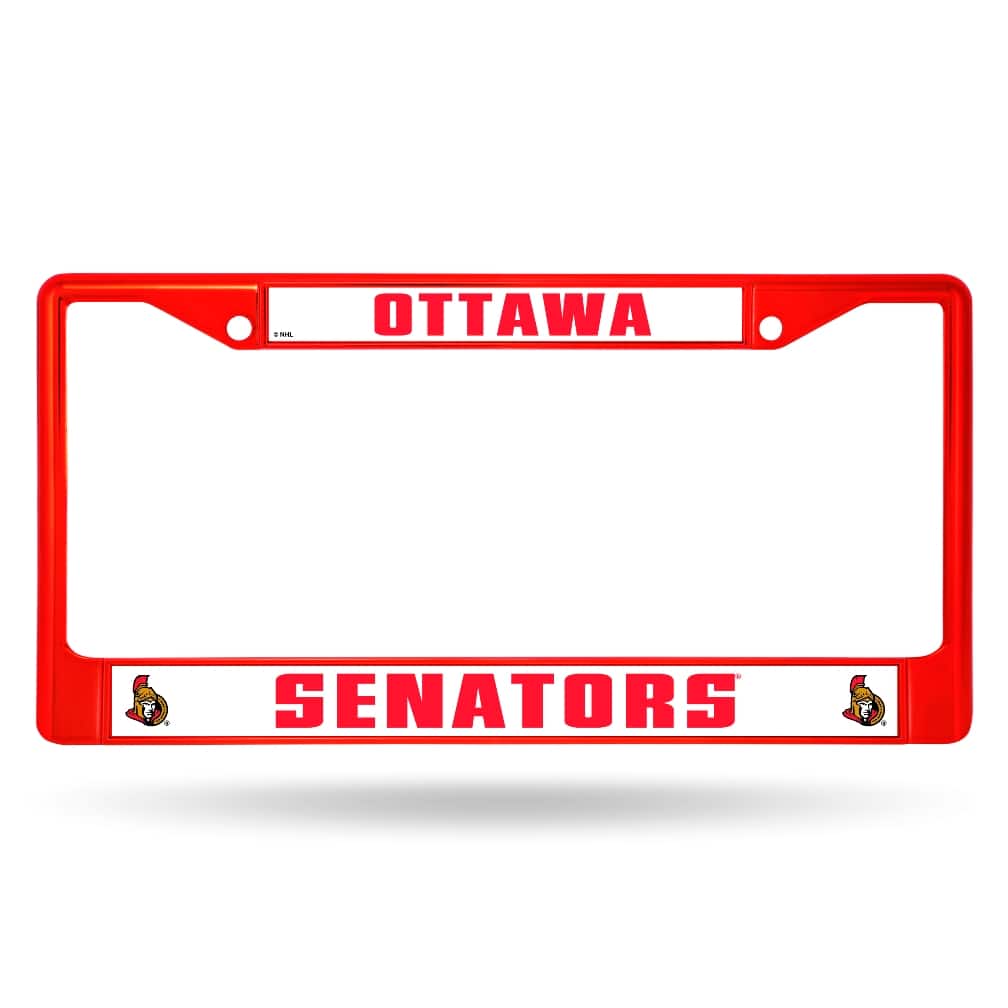 Rico Industries - Ottawa Senators Chrome Metal (Red Painted) License Plate Frame - Multi