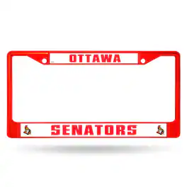 Rico Industries - Ottawa Senators Chrome Metal (Red Painted) License Plate Frame - Multi