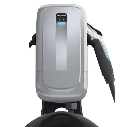 Front. Schumacher Electric - Level 2 240V NEMA 14-50 Plug-in EV Wall Charger with Wi-Fi/Bluetooth and J1772 Connector - Gray.