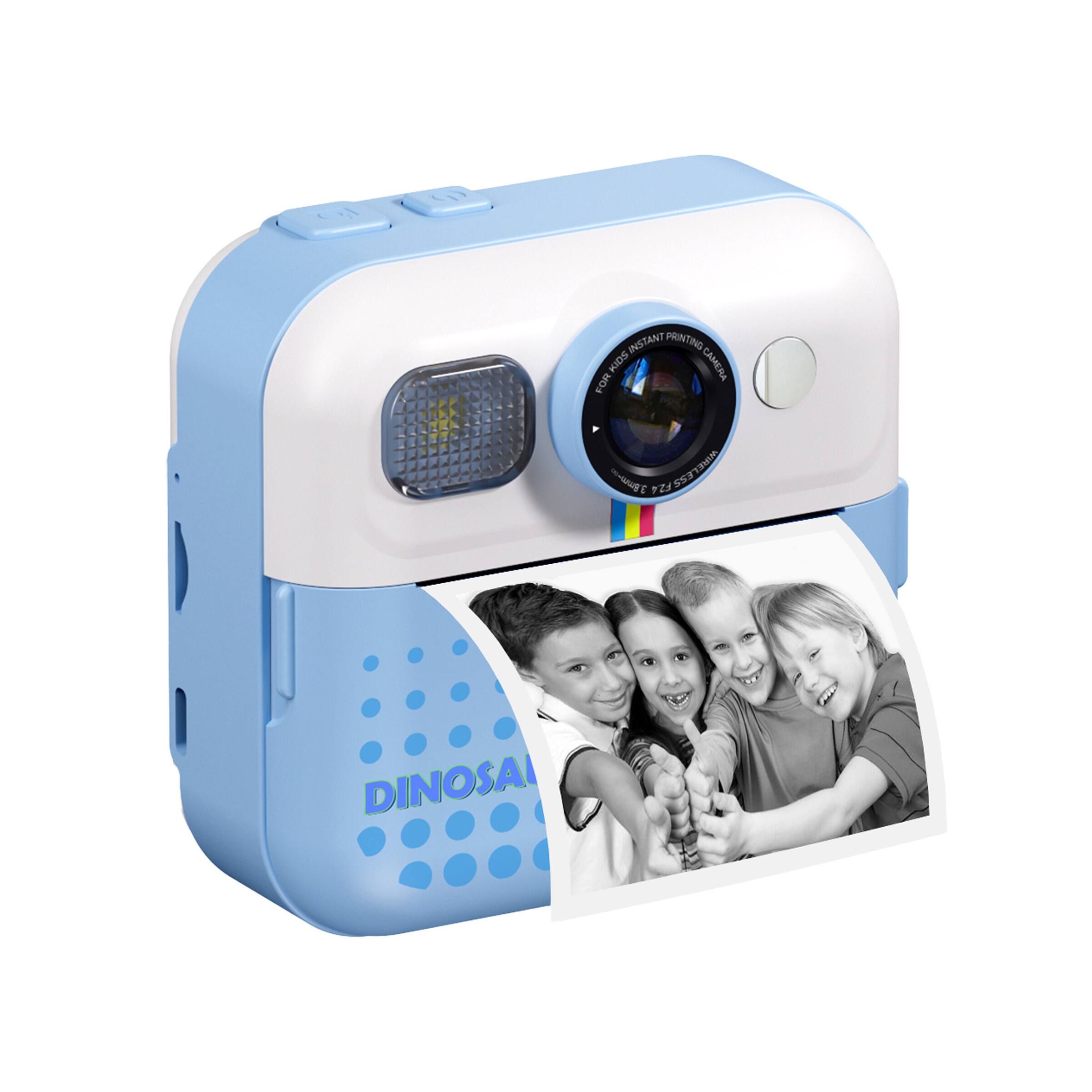 Contixo - Kids Instant Print Camera, 1080P, 3 Paper Rolls, 32GB Card, 16X Zoom, Games & MP3, for Ages 3–12 - Blue