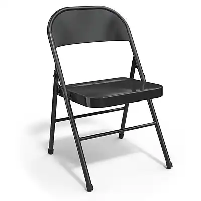 Front. Staples - Staples® Metal Office Stacking & Folding Chair, Black, 4/Pack (51501) - Black.