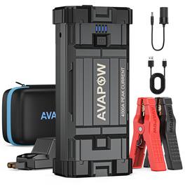 AVAPOW - 4000A Car Jump Starter 27800mAh Portable Battery Booster 12V Jump Box with QC3.0 Fast Charging & LED Light